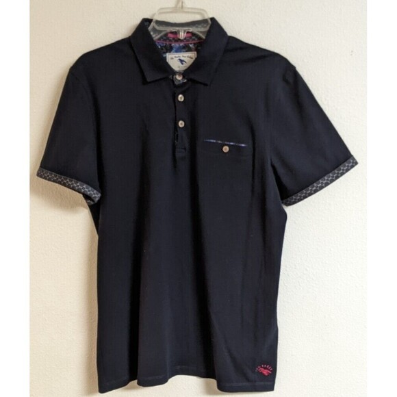 Ted Baker Other - Men's TED BAKER The World is Your Oyster Navy Blue One Pocket Polo SS Shirt 4/LG